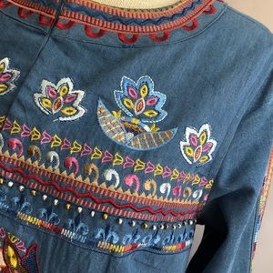 Laurie Felt Open Front Beaded Embroidered Jacket size Small